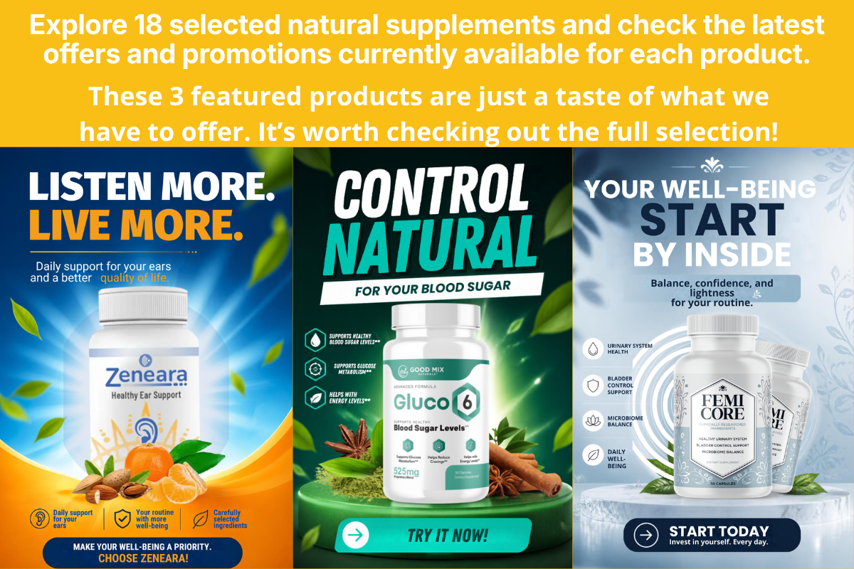 Explore 18 selected natural supplements and check the latest offers and promotions currently available for each product.
